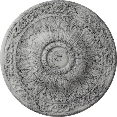 Ekena Millwork Lunel Ceiling Medallion (Fits Canopies up to 3 3/4"), 20 1/4"OD x 1 1/2"P, Ultra Pure White Crackle CM20LUUWC